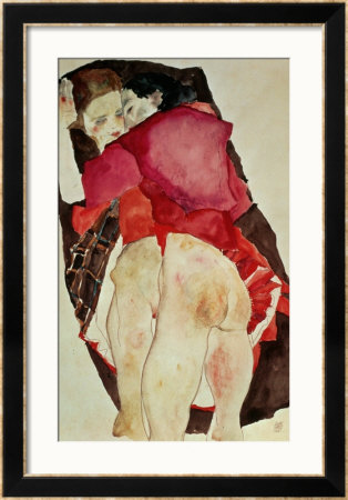 Two Girls (Lovers), 1911 by Egon Schiele Pricing Limited Edition Print image