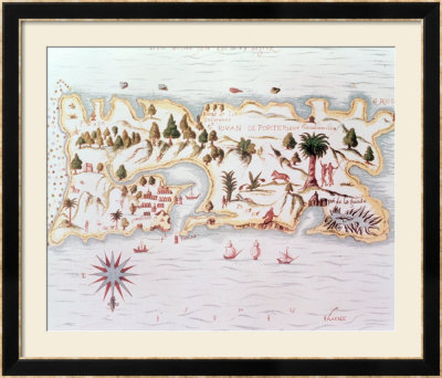 Map Of The Island Of Puerto Rico, 1599 by Samuel De Champlain Pricing Limited Edition Print image
