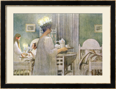The Feast Of St. Lucy On 13Th December, 1916 by Carl Larsson Pricing Limited Edition Print image