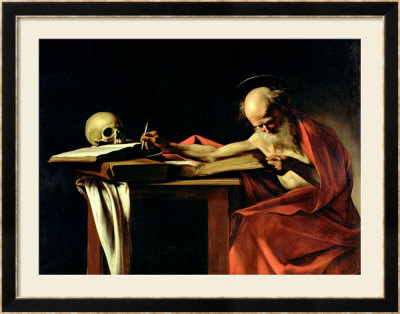 St. Jerome Writing, Circa 1604 by Caravaggio Pricing Limited Edition Print image
