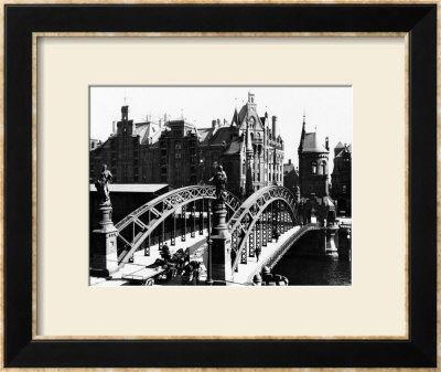 Bridge In The Speicherstadt (Warehouse City) Hamburg, Circa 1910 by Jousset Pricing Limited Edition Print image