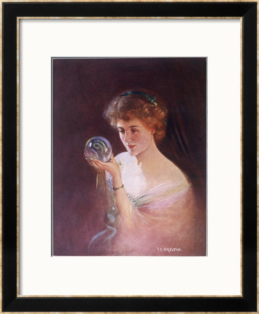 Girl Gazes Into A Crystal Ball by T.R. Skelton Pricing Limited Edition Print image