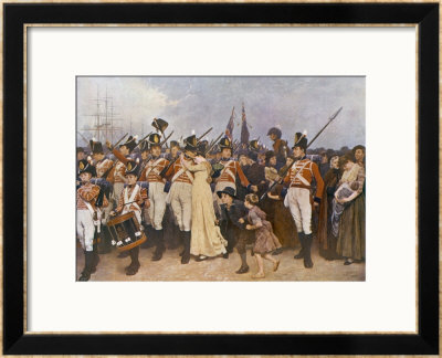 Soldiers Embarking For The Napoleonic Wars: The Girl I Left Behind Me by Charles Green Pricing Limited Edition Print image