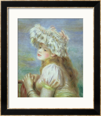 Portrait Of A Young Woman In A Lace Hat, 1891 by Pierre-Auguste Renoir Pricing Limited Edition Print image