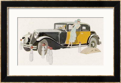 Driver Tests Her Skills On An Obstacle Course With A Little Help From Her Co- Driver by Rene Vincent Pricing Limited Edition Print image