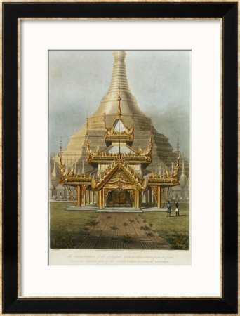 The Gold Temple Of The Principal Idol Guadma At Rangoon Plate 7 From Rangoon Views by Joseph Moore Pricing Limited Edition Print image
