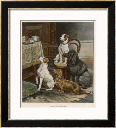 Four Dogs Lust After Their Owners' Food by Fanny Moody Pricing Limited Edition Print image