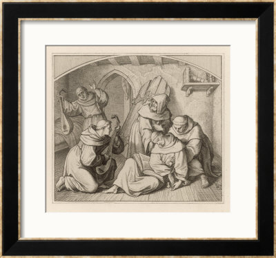 Martin Luther Senseless With His Doubts And Self-Torments Is Tended By His Sympathetic Brethren by Gustav Konig Pricing Limited Edition Print image