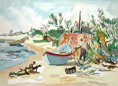 Plage De Camargue by Yves Brayer Pricing Limited Edition Print image