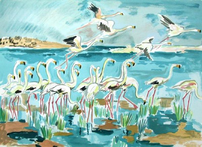 Les Flamants Roses by Yves Brayer Pricing Limited Edition Print image