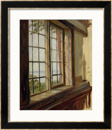 View Of The Elbe Through A Window, 1838 by Johann Martin Gensler Pricing Limited Edition Print image
