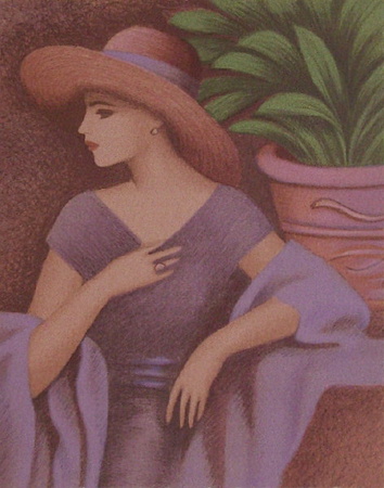 Femme À La Robe Violette by Annie Retivat Pricing Limited Edition Print image