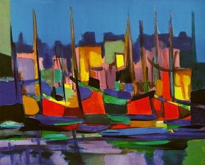 Chalutiers Au Port I by Marcel Mouly Pricing Limited Edition Print image