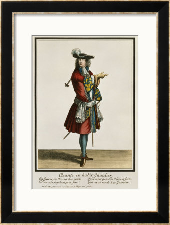 Cleante Dressed As A Cavalier, Fashion Plate, Circa 1695 by Nicolas Bonnart Pricing Limited Edition Print image