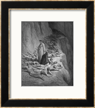 Virgil Advises Dante Not To Feel Too Sorry For The Damned In Hell, They Earned Their Place There by Gustave Dore Pricing Limited Edition Print image