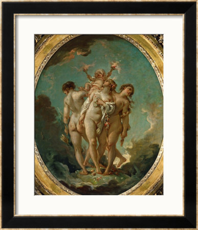 The Three Graces Carrying Amor, God Of Love by Francois Boucher Pricing Limited Edition Print image