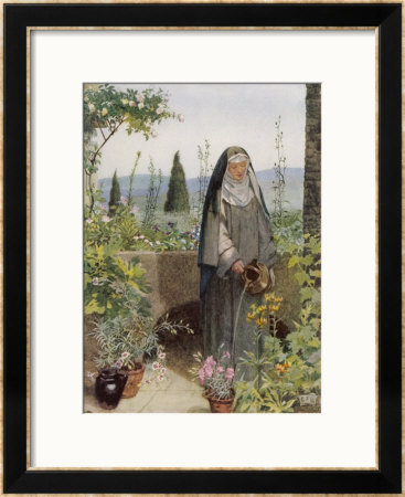 Clare Of Assisi Tending To Plants by Eleanor Fortescue Brickdale Pricing Limited Edition Print image