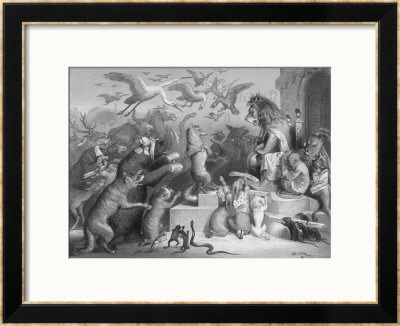 Summoned To The Royal Court By King Noble (The Lion) The Animals Gather For Reinecke's Trial by W. French Pricing Limited Edition Print image