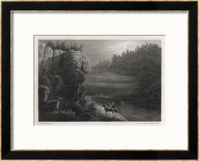 Night Scene On The Erie Canal, Barges Being Towed By Horses by Drawn Pricing Limited Edition Print image