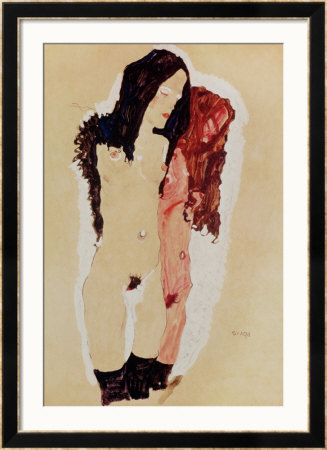 Two Reclining Girls, 1911 by Egon Schiele Pricing Limited Edition Print image