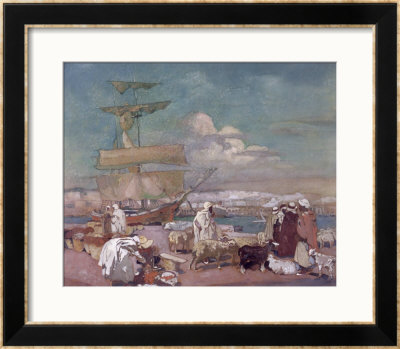 The Port Of Algiers, Circa 1900 by Leon Cauvy Pricing Limited Edition Print image