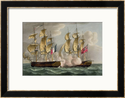 Capture Of L'immortalite, October 20Th 1798 by Thomas Whitcombe Pricing Limited Edition Print image