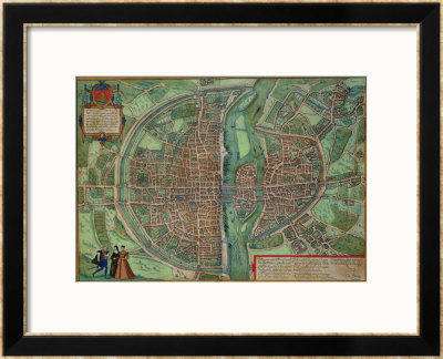 Map Of Paris, From Civitates Orbis Terrarum By Georg Braun And Frans Hogenberg, Circa 1572 by Joris Hoefnagel Pricing Limited Edition Print image