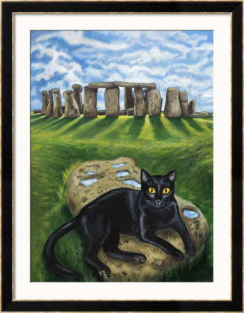 European Cat At Stonehenge/Great Britain by Isy Ochoa Pricing Limited Edition Print image