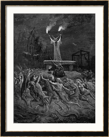 Horned Devil Presides Over The Sabbat by Emile Bayard Pricing Limited Edition Print image