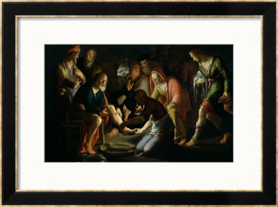 Christ Washing The Disciples' Feet, 1623 by Peter Wtewael Pricing Limited Edition Print image