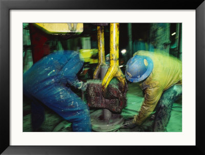 Workers On An Oil Rig Platform In The Northern Atlantic Ocean by Eightfish Pricing Limited Edition Print image