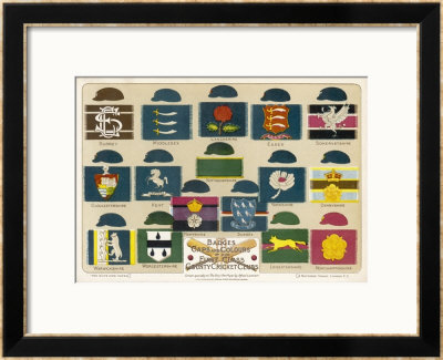 Badges Caps And Colours Of English County Cricket Clubs by Alfred Lambert Pricing Limited Edition Print image