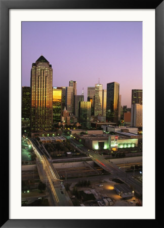 Twilight View Of Downtown Dallas With High Rises by Richard Nowitz Pricing Limited Edition Print image