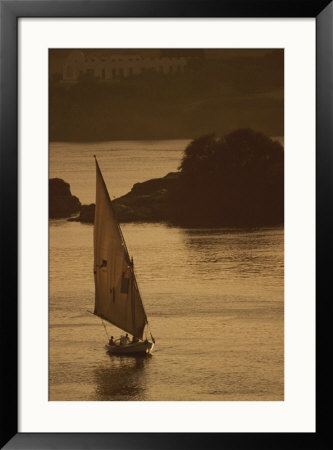 Sailboat On The Nile River At Twilight by Kenneth Garrett Pricing Limited Edition Print image