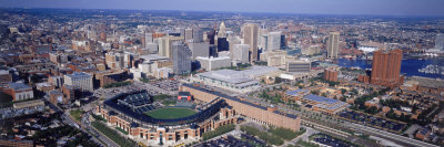 Aerial View Of The Skyline Of Baltimore, Md by James Blank Pricing Limited Edition Print image