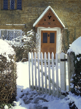 Cottage Front Garden Under Snow by Nigel Francis Pricing Limited Edition Print image