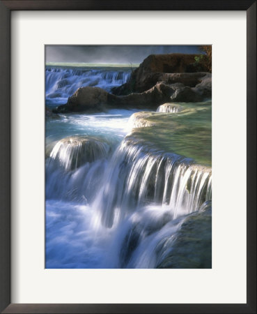 Water Flows Over Travertine Formations Below Havasu Falls by Bill Hatcher Pricing Limited Edition Print image