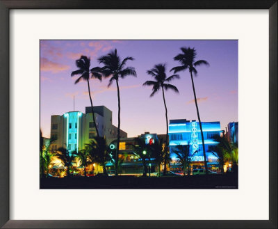 Ocean Drive Sunset, South Beach, Miami Beach, Florida, Usa by Fraser Hall Pricing Limited Edition Print image