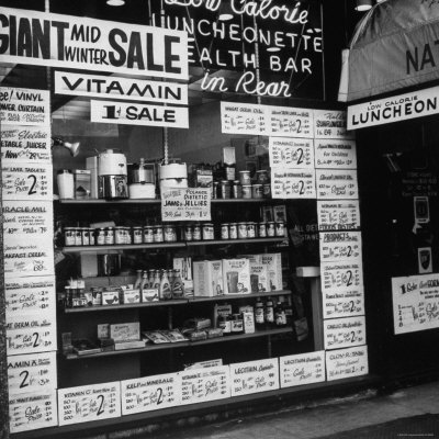 Health Food Display In Window Of Nyc Store by Lee Boltin Pricing Limited Edition Print image