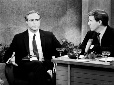 Tv Talk Show Host Merv Griffin Interviewing Actor Marlon Brando by Arthur Schatz Pricing Limited Edition Print image