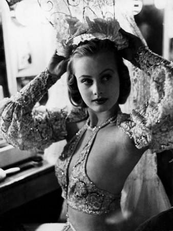 Chorus Girl Hope Chandler, 16, In Dressing Room Backstage At The Paradise Cabaret Restaurant by Peter Stackpole Pricing Limited Edition Print image