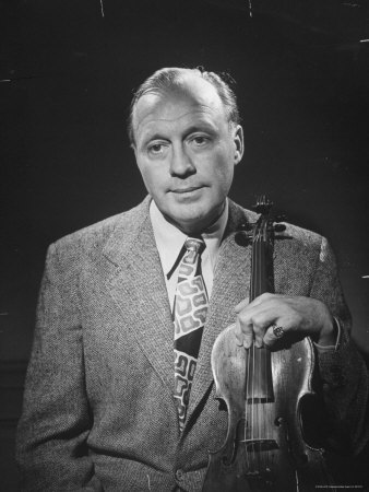 Portrait Of Comedian Jack Benny With His Violin by Allan Grant Pricing Limited Edition Print image