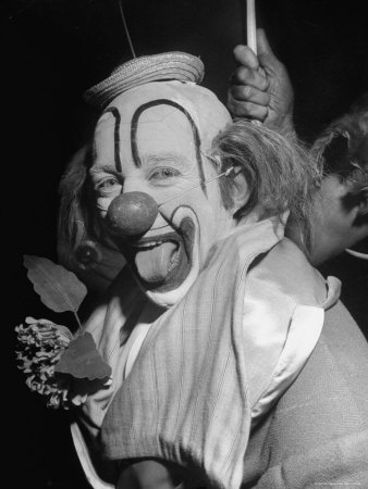 Bing Crosby Dressed As A Clown For A Charity Show To Benefit St. John's Hospital In Hollywood by Allan Grant Pricing Limited Edition Print image
