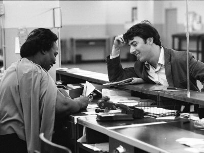 Actor Dustin Hoffman At The Welfare Unemployment Office by Bob Gomel Pricing Limited Edition Print image