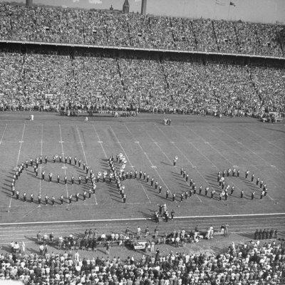 Ohio Being Spelled Out By Ohio State Band by Bernard Hoffman Pricing Limited Edition Print image