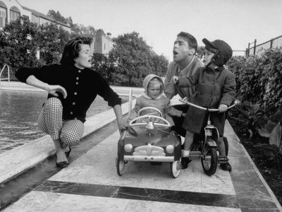 Movie Actor Peter Lawford With His Wife Patricia Kennedy And Their Children Robin And Sydney by J. R. Eyerman Pricing Limited Edition Print image