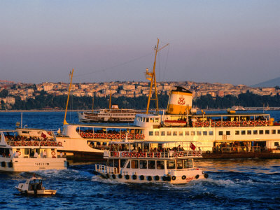 Ferries On Golden Horn, Istanbul, Turkey by John Elk Iii Pricing Limited Edition Print image