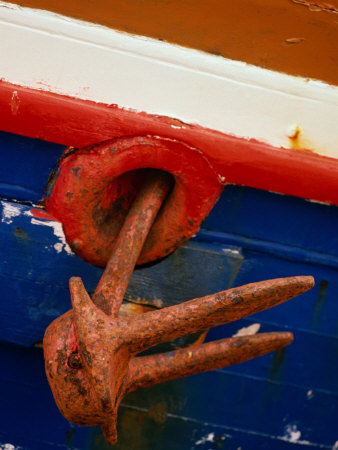 Rusty Anchor, Aegina Town, Attica, Greece by Jon Davison Pricing Limited Edition Print image