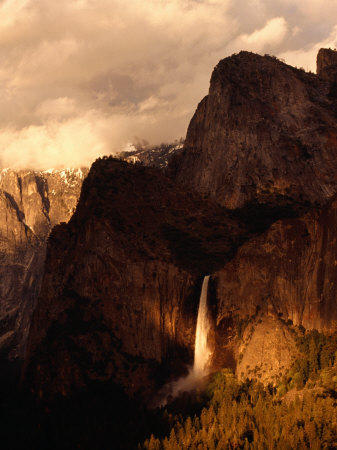 Bridalveil Falls Dropping Into Main Gorge, Yosemite National Park, California, Usa by Curtis Martin Pricing Limited Edition Print image