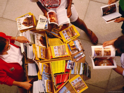 People Browsing Through Maps And Guides For Sale, Vienna, Austria by Jon Davison Pricing Limited Edition Print image